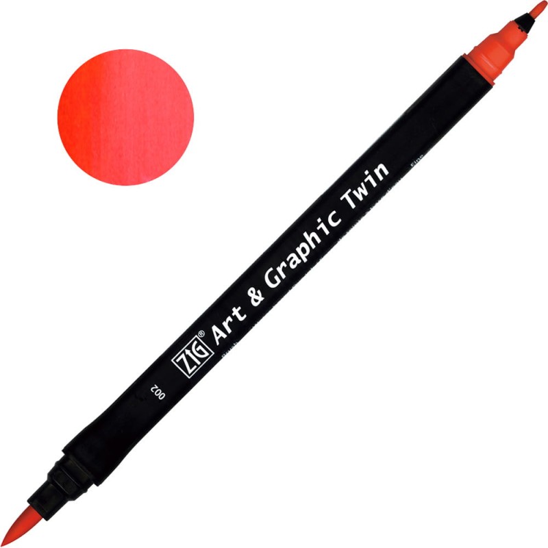 Pisak ZIG Art &amp; Graphic Twin Kuretake - 002 Red