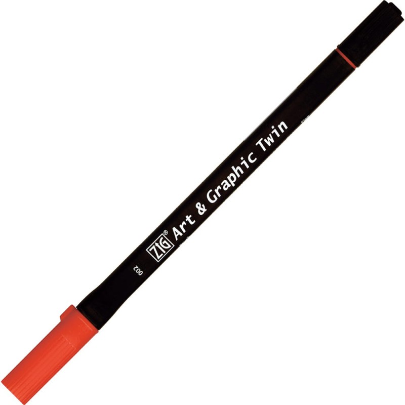 Pisak ZIG Art &amp; Graphic Twin Kuretake - 002 Red