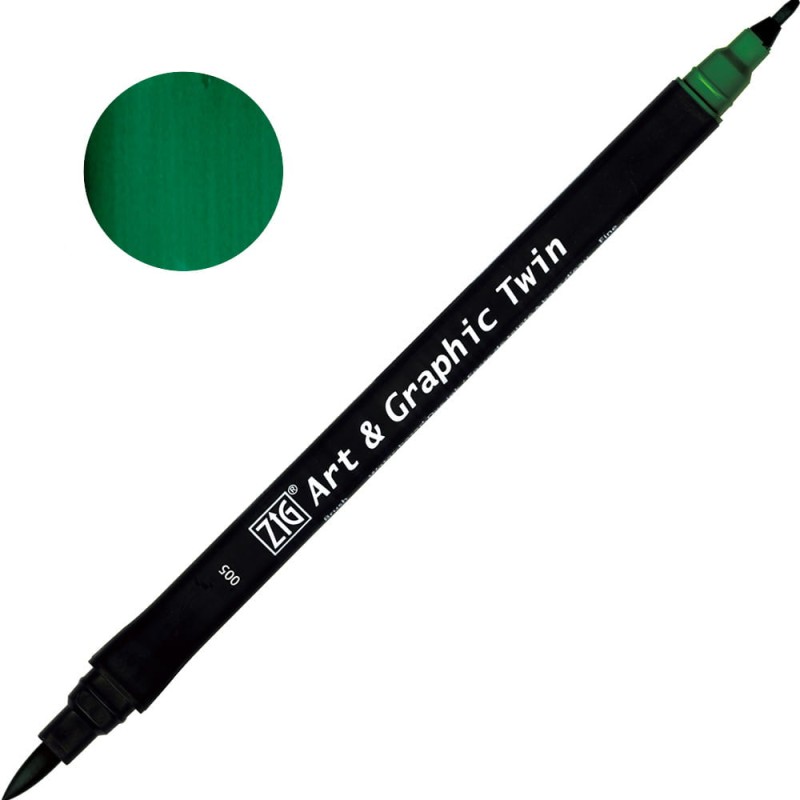 Pisak ZIG Art &amp; Graphic Twin Kuretake - 005 Green