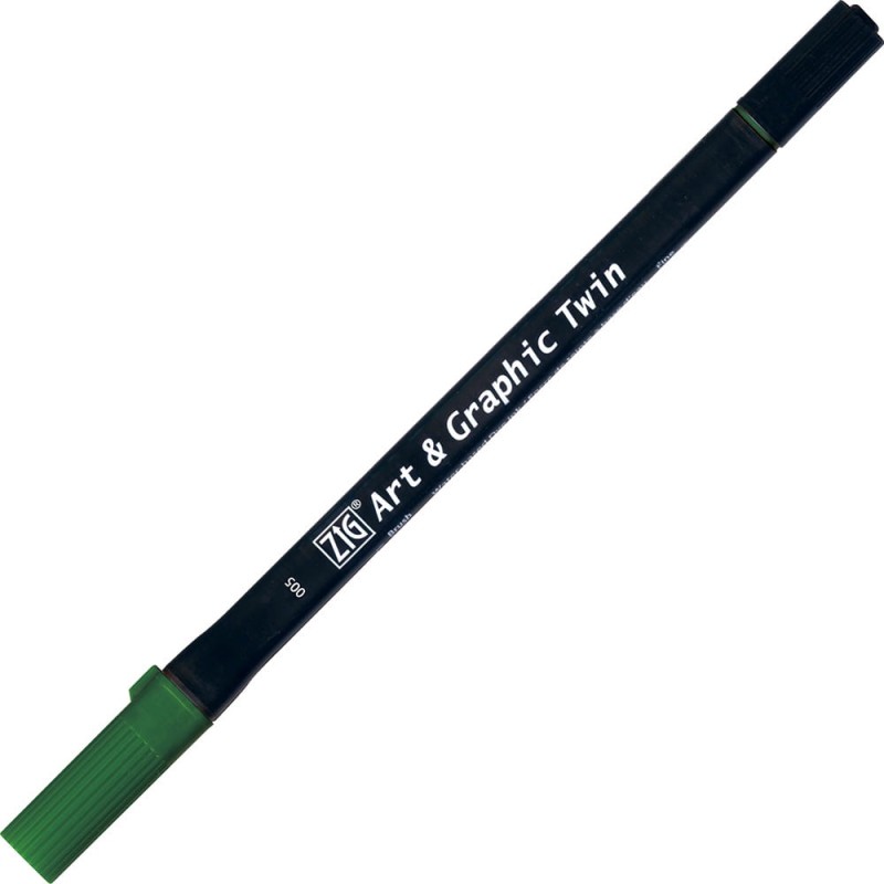 Pisak ZIG Art &amp; Graphic Twin Kuretake - 005 Green