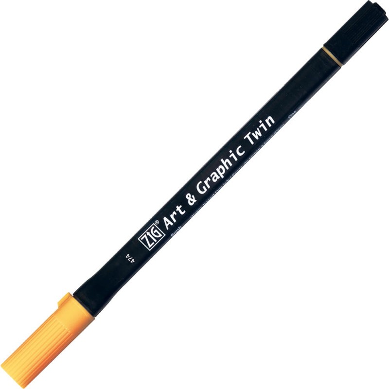 Pisak ZIG Art &amp; Graphic Twin Kuretake - 474 Mustard