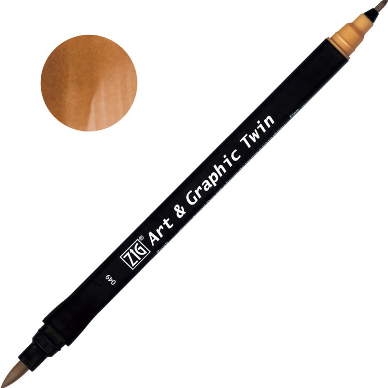 Pisak ZIG Art &amp; Graphic Twin Kuretake - 049 Beige
