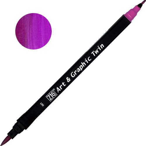 Pisak ZIG Art & Graphic Twin Kuretake - 061 Purple