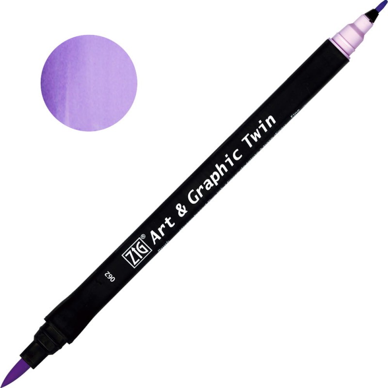 Pisak ZIG Art &amp; Graphic Twin Kuretake - 062 Lilac