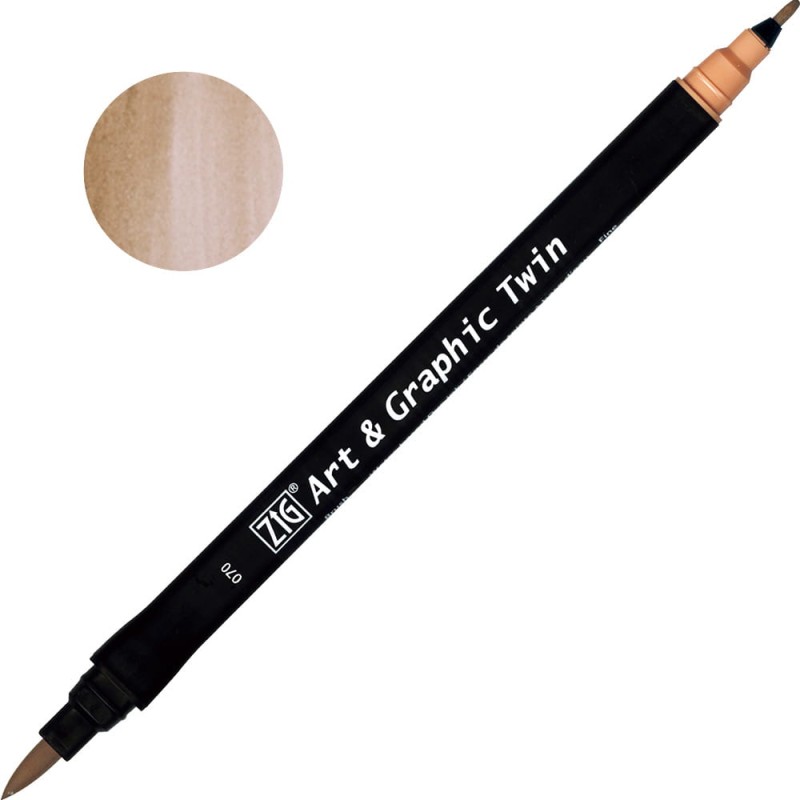Pisak ZIG Art &amp; Graphic Twin Kuretake - 070 Oatmeal