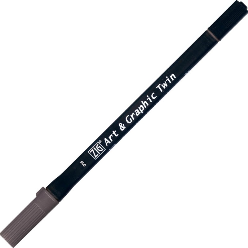 Pisak ZIG Art &amp; Graphic Twin Kuretake - 008 Grey
