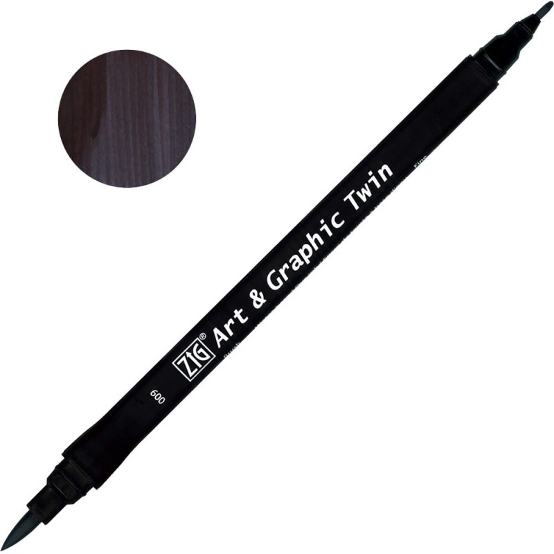 Pisak ZIG Art &amp; Graphic Twin Kuretake - 009 Black