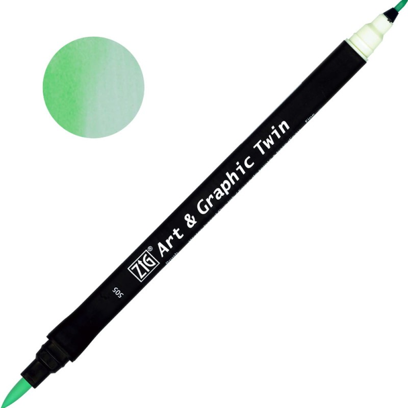 Pisak ZIG Art &amp; Graphic Twin Kuretake - 505 Green Shadow