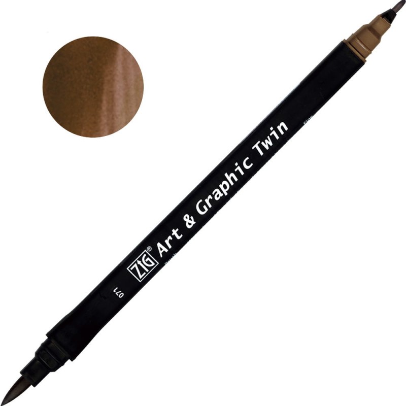 Pisak ZIG Art &amp; Graphic Twin Kuretake - 071 Mid Brown