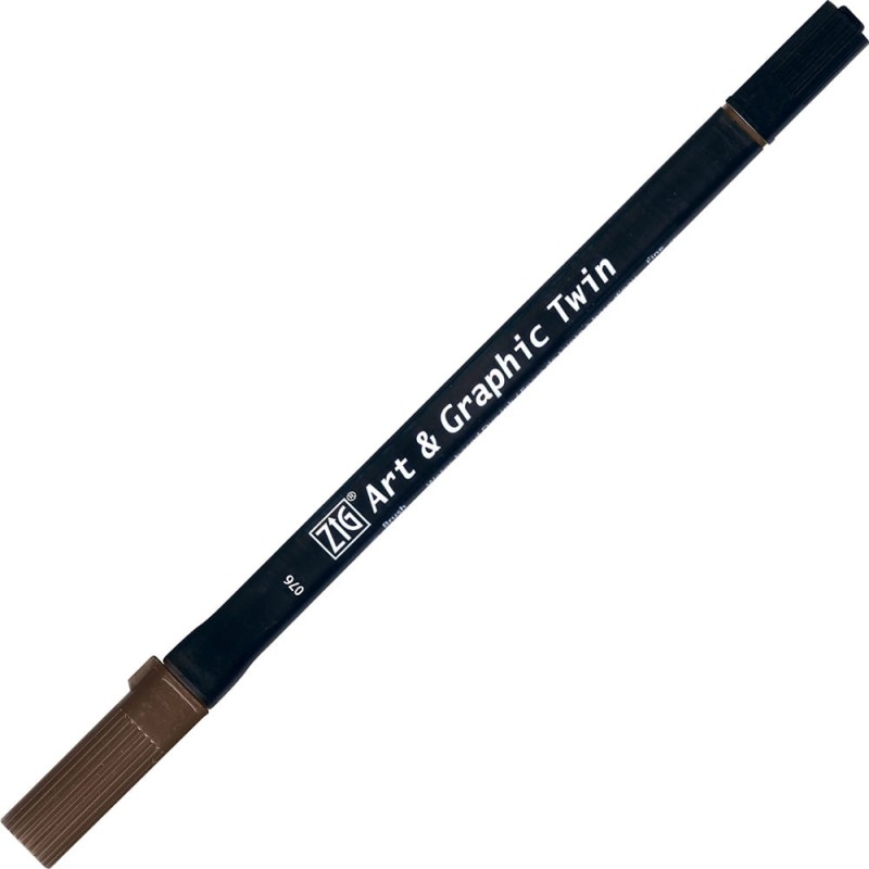 Pisak ZIG Art &amp; Graphic Twin Kuretake - 076 Dark Brown