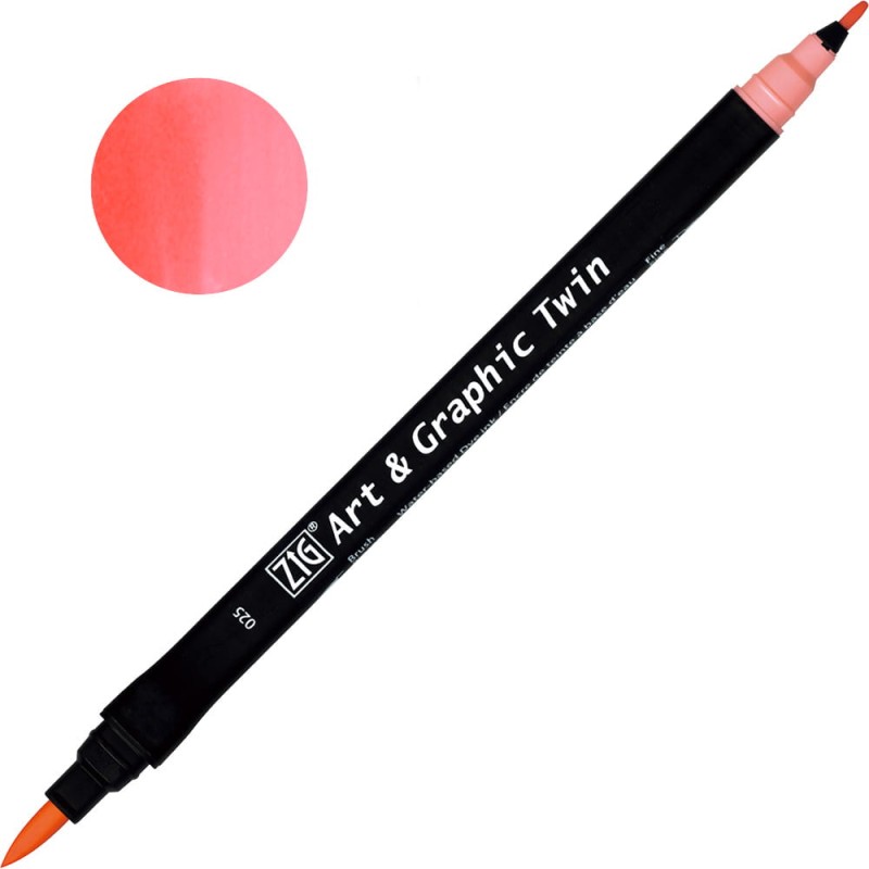 Pisak ZIG Art &amp; Graphic Twin Kuretake - 025 Light Carminee