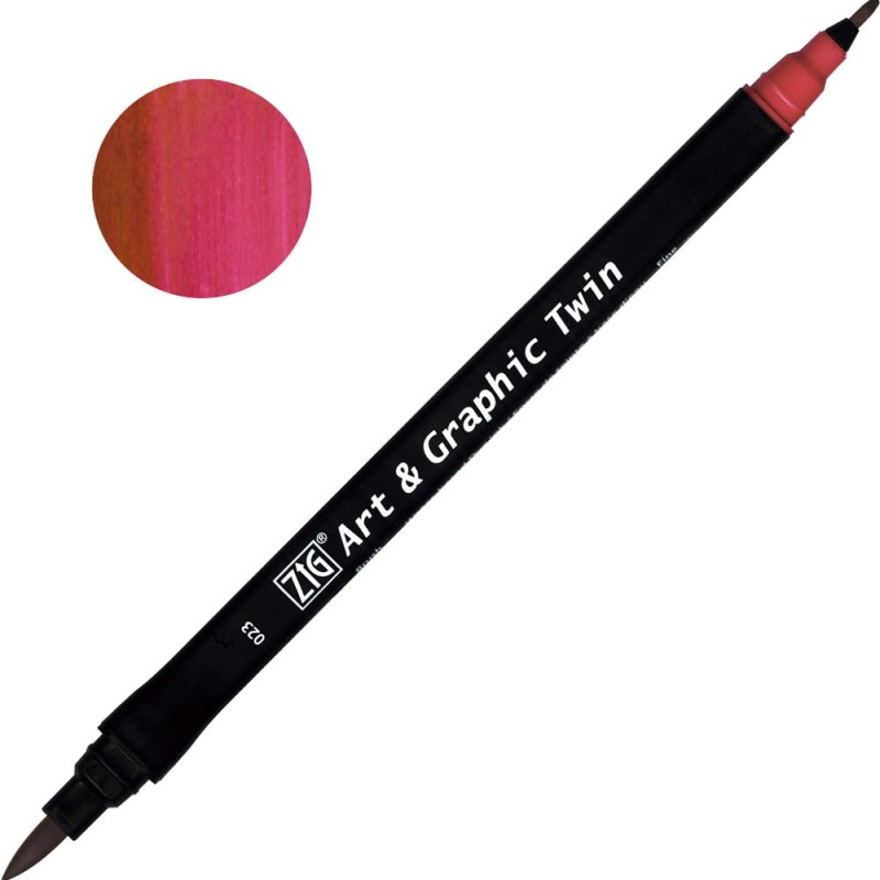 Pisak ZIG Art &amp; Graphic Twin Kuretake - 023 Wine Red