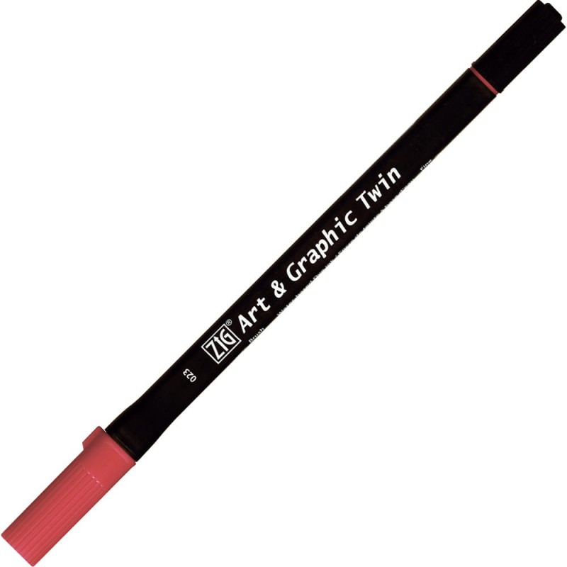 Pisak ZIG Art &amp; Graphic Twin Kuretake - 023 Wine Red