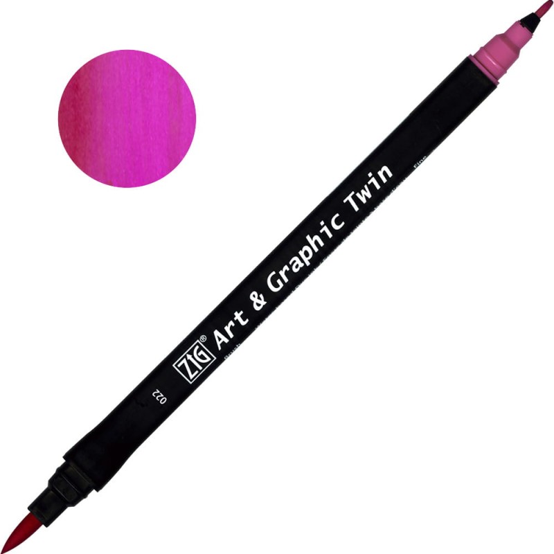 Pisak ZIG Art &amp; Graphic Twin Kuretake - 022 Dark Pink