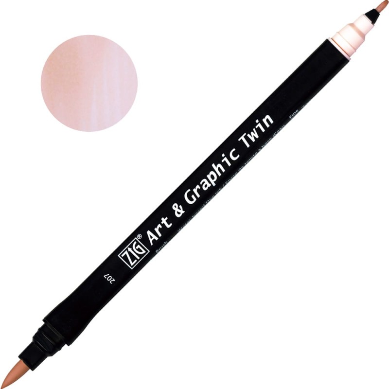 Pisak ZIG Art &amp; Graphic Twin Kuretake - 207 Pale Pink