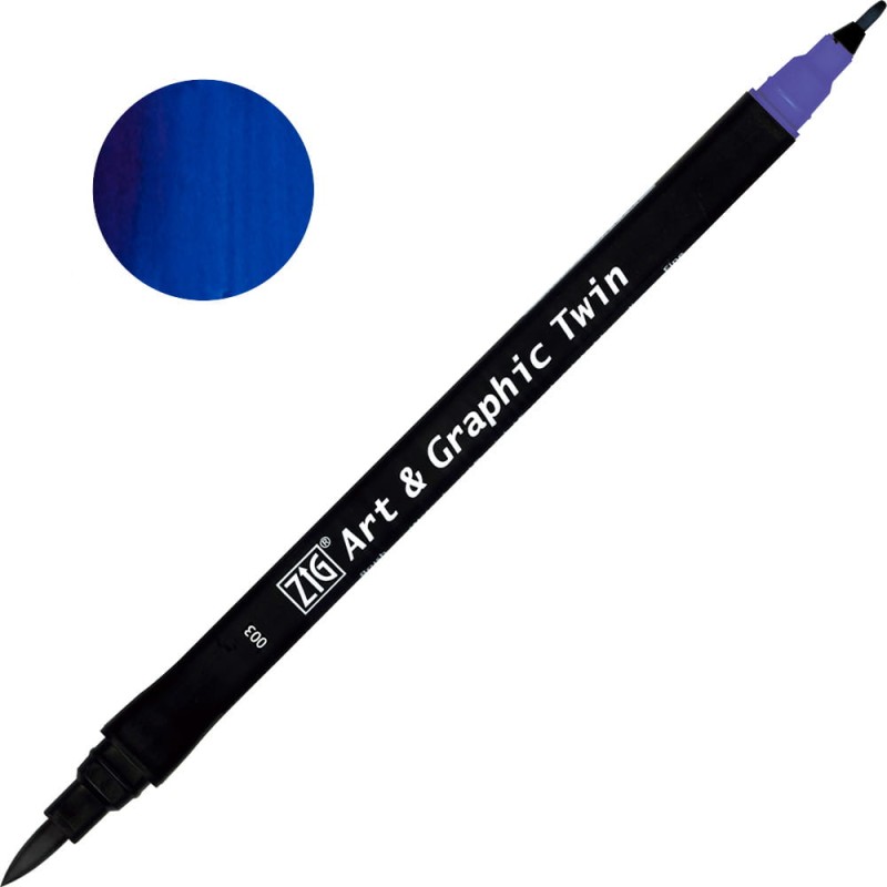 Pisak ZIG Art &amp; Graphic Twin Kuretake - 003 Blue