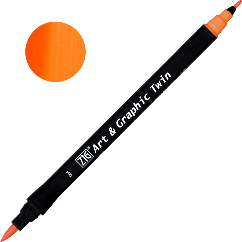 Pisak ZIG Art &amp; Graphic Twin Kuretake - 004 Orange