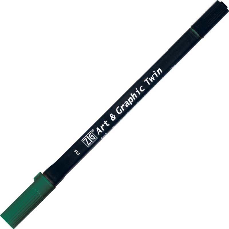 Pisak ZIG Art &amp; Graphic Twin Kuretake - 038 Marine Green