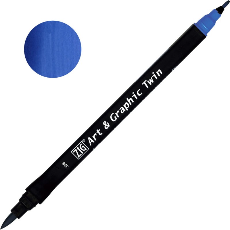 Pisak ZIG Art &amp; Graphic Twin Kuretake - 308 Cornflour Blue