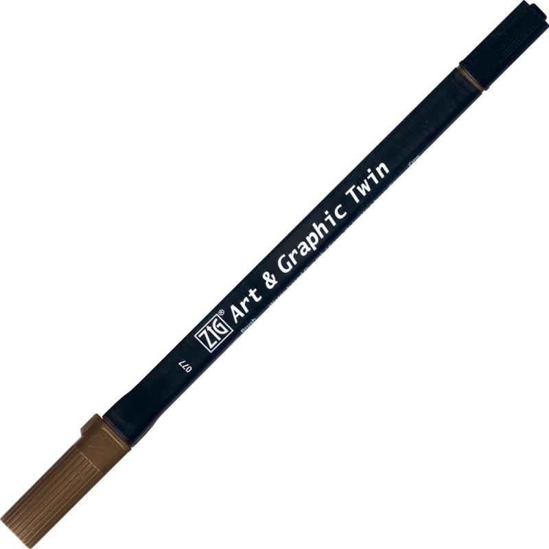 Pisak ZIG Art &amp; Graphic Twin Kuretake - 077 Deep Brown