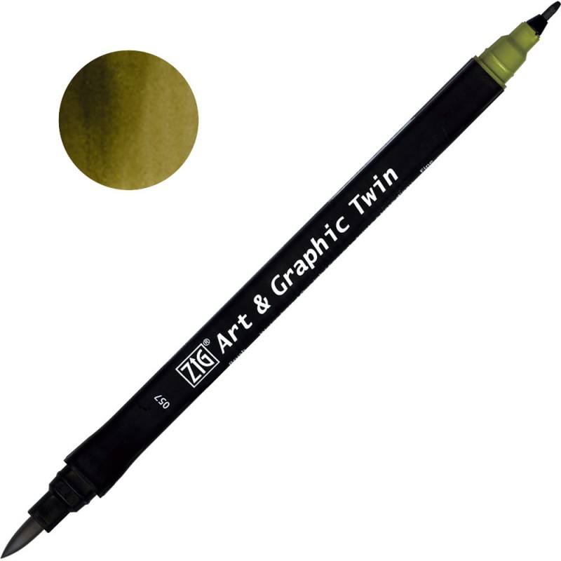 Pisak ZIG Art &amp; Graphic Twin Kuretake - 057 Olive Green