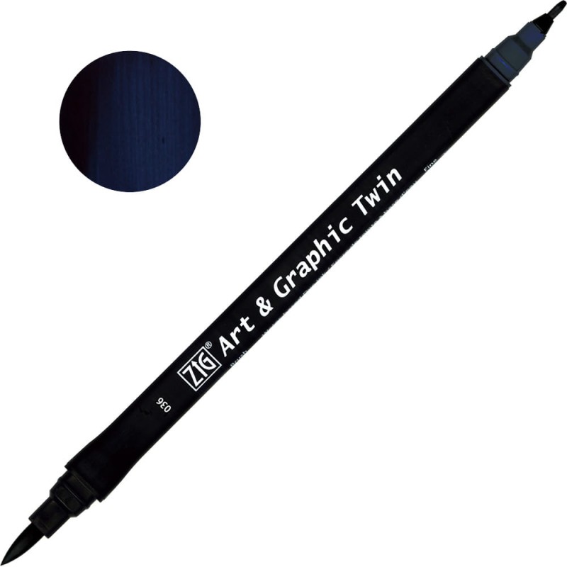 Pisak ZIG Art &amp; Graphic Twin Kuretake - 036 Deep Blue