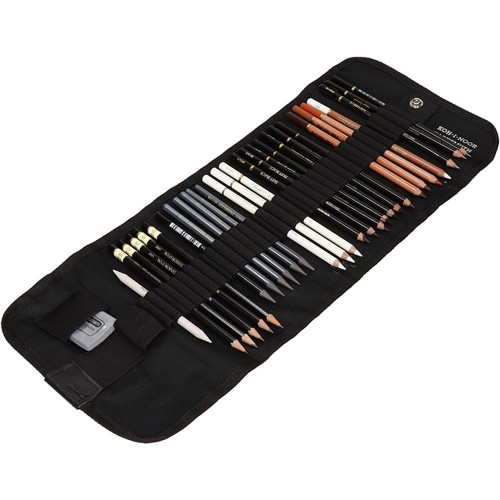 Zestaw artystyczny rysunkowy w zwijanym piórniku 8891/6 Koh-I-Noor  - 32 elementy