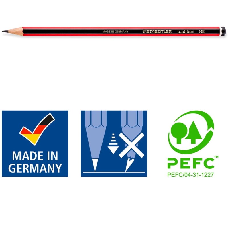 Zestaw ołówków Tradition Staedtler 6 szt. + gumka i temperówka