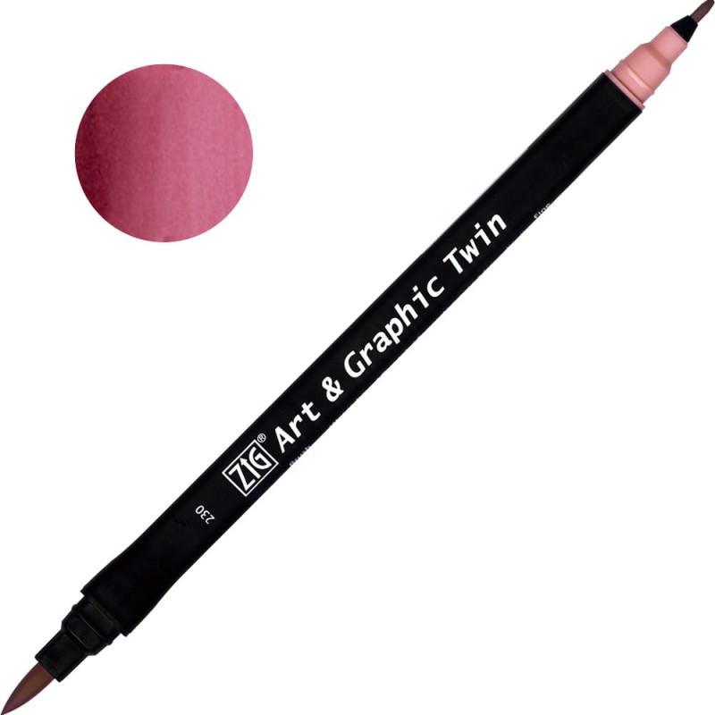 Pisak ZIG Art &amp; Graphic Twin Kuretake - 230 Pale Rose