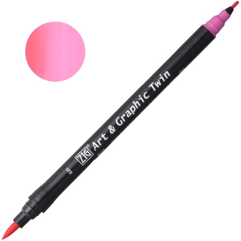 Pisak ZIG Art &amp; Graphic Twin Kuretake - 021 Light Pink