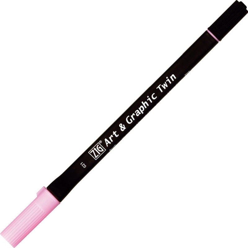 Pisak ZIG Art &amp; Graphic Twin Kuretake - 021 Light Pink