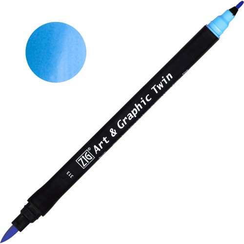 Pisak ZIG Art & Graphic Twin Kuretake - 313 Baby Blue