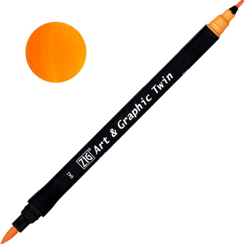Pisak ZIG Art &amp; Graphic Twin Kuretake - 042 Bright Yellow