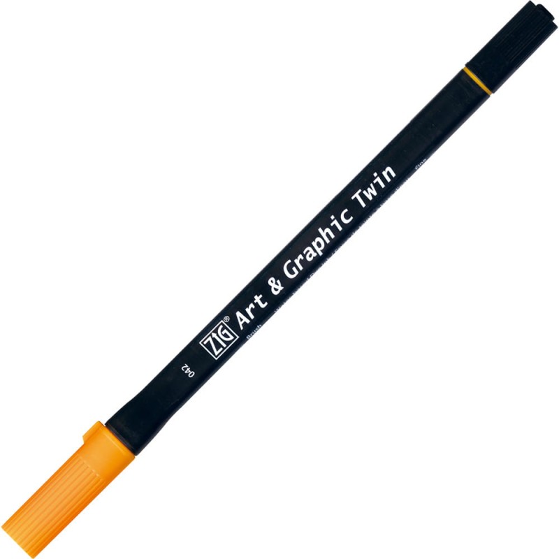 Pisak ZIG Art &amp; Graphic Twin Kuretake - 042 Bright Yellow