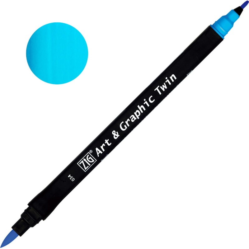 Pisak ZIG Art &amp; Graphic Twin Kuretake - 034 Cobalt Blue