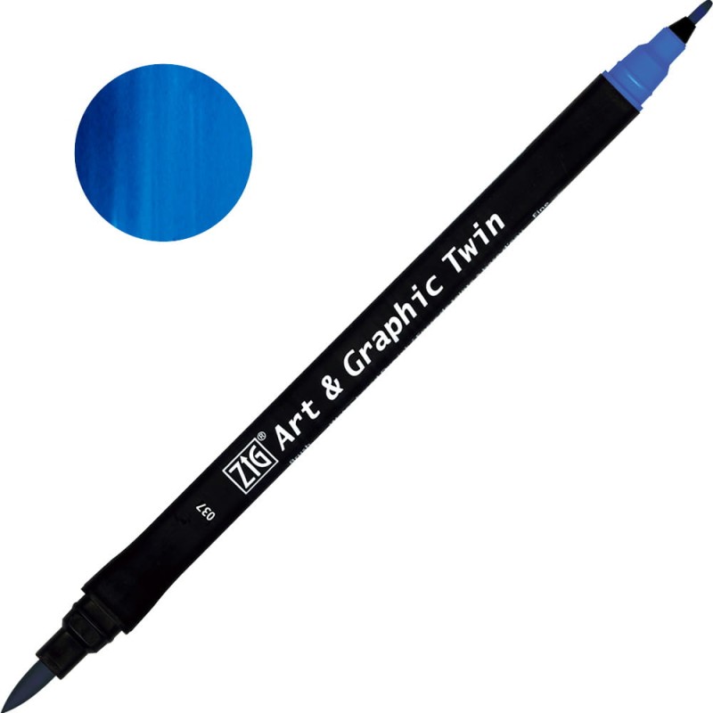 Pisak ZIG Art &amp; Graphic Twin Kuretake - 037 Persian Blue