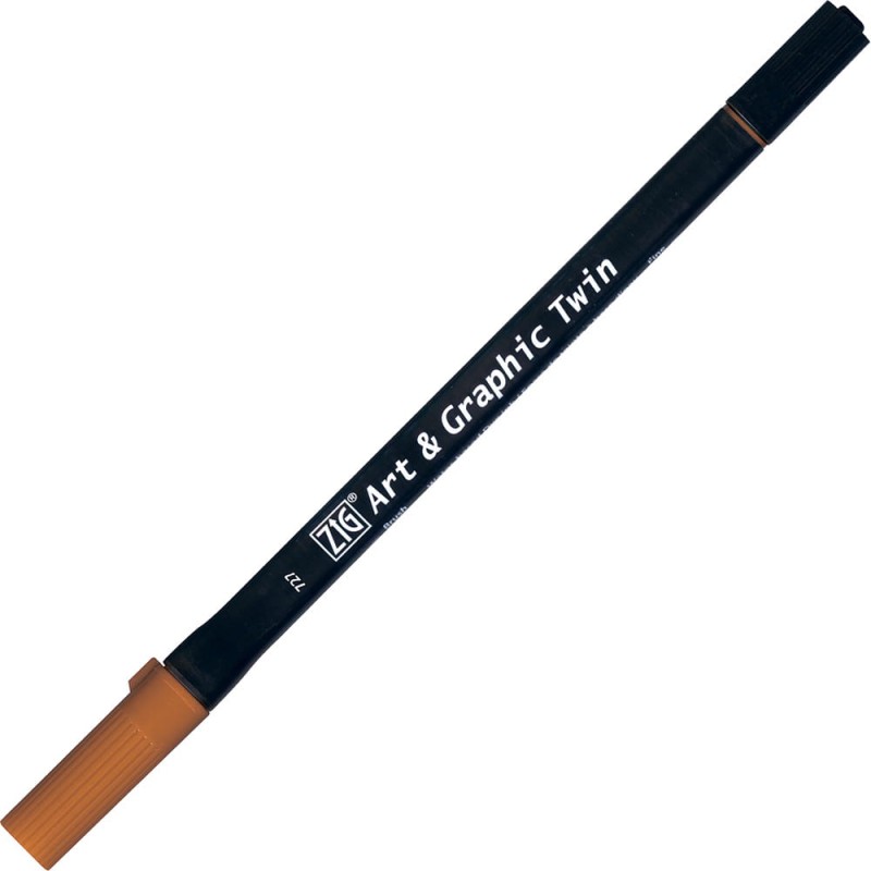 Pisak ZIG Art &amp; Graphic Twin Kuretake - 727 Deep Redish Brown