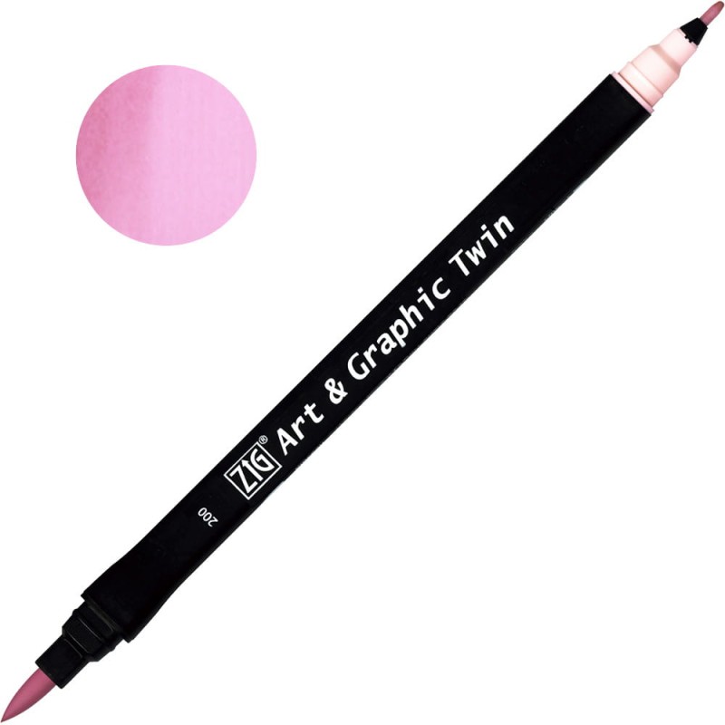 Pisak ZIG Art &amp; Graphic Twin Kuretake - 200 Sugared Almond Pink