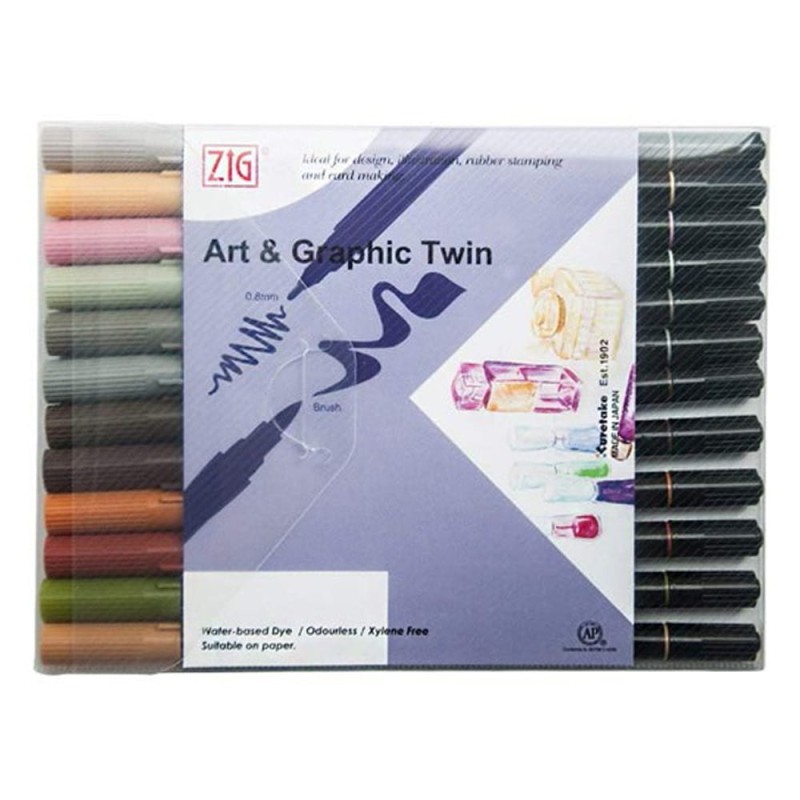 Zestaw ZIG Art &amp; Graphic Twin MUTED 12 szt