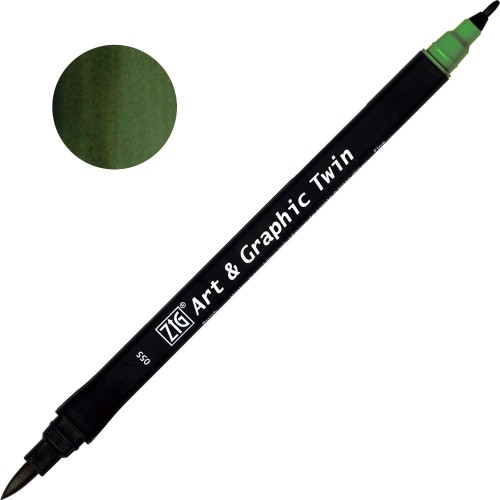 Pisak ZIG Art & Graphic Twin Kuretake - 055 Deep Green