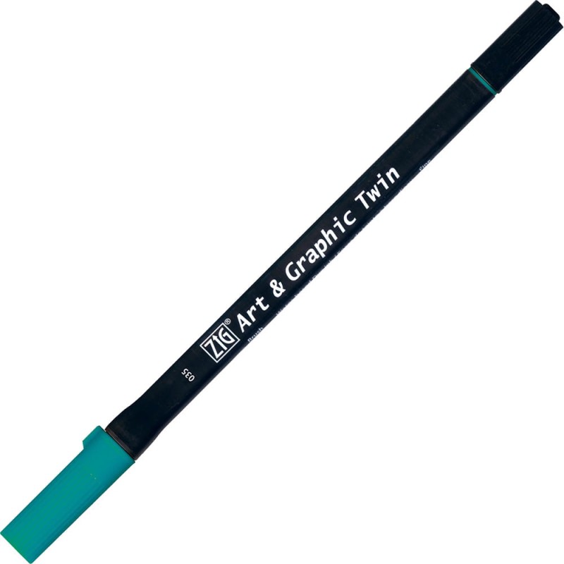 Pisak ZIG Art &amp; Graphic Twin Kuretake - 035 Persian Green