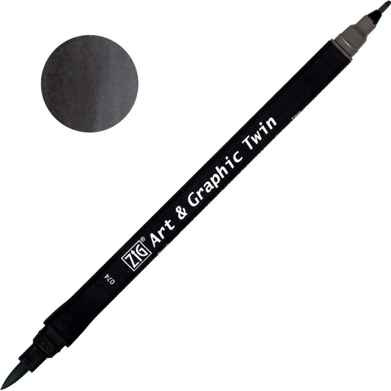 Kuretake Art &amp; Graphic Twin - 074 Dark Grey