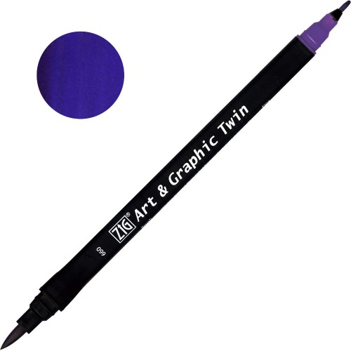 Pisak ZIG Art & Graphic Twin Kuretake - 660 Deep Violet