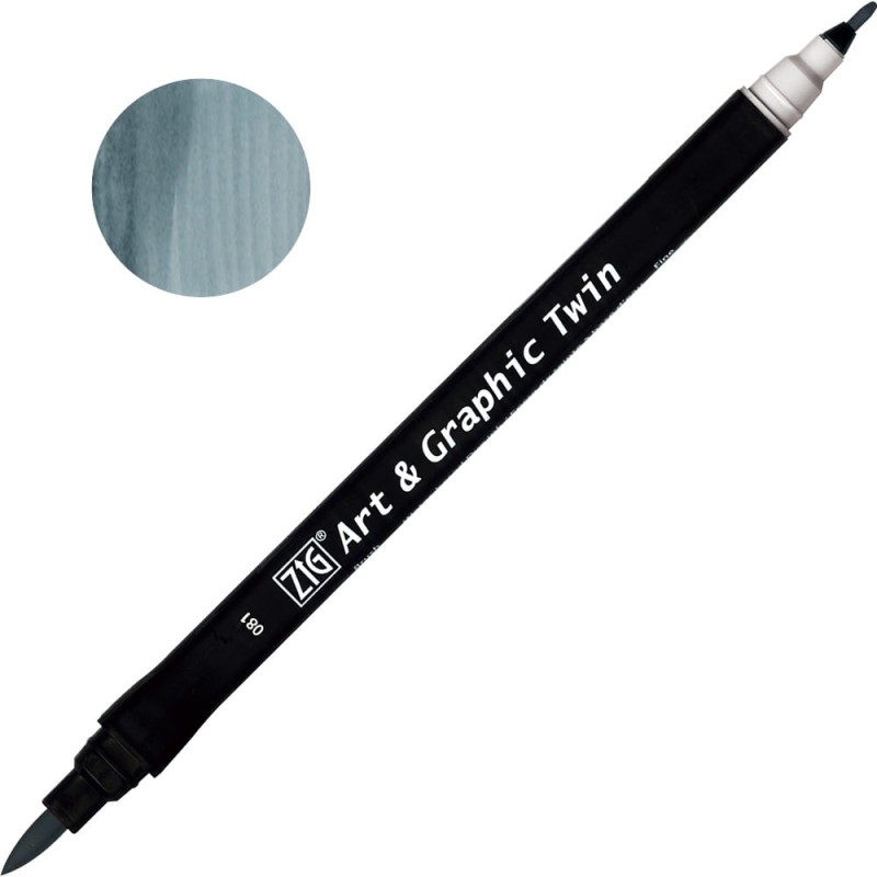 Pisak ZIG Art &amp; Graphic Twin Kuretake - 081 Dawn Grey