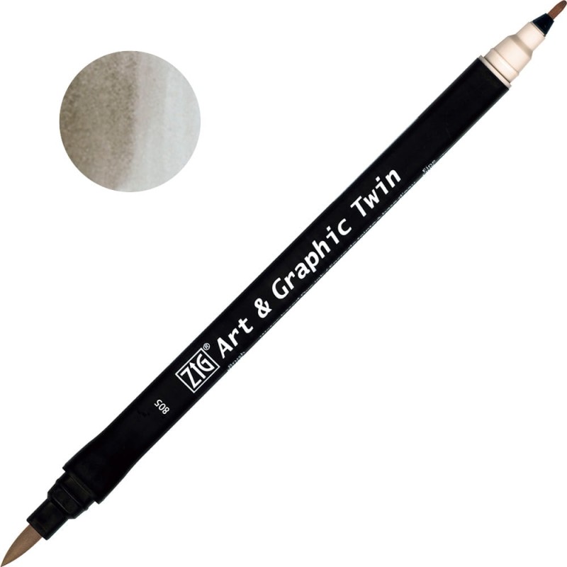 Pisak ZIG Art &amp; Graphic Twin Kuretake - 805 Grey Tint