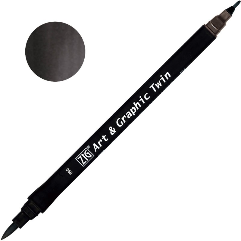 Pisak ZIG Art &amp; Graphic Twin Kuretake - 890 Natural Grey