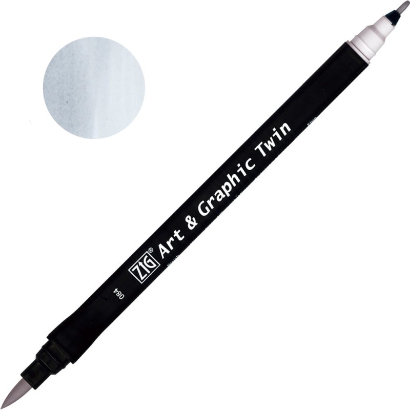 Pisak ZIG Art &amp; Graphic Twin Kuretake - 084 Pale Grey