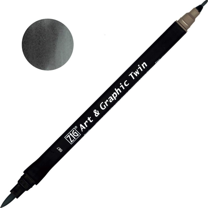 Pisak ZIG Art &amp; Graphic Twin Kuretake - 087 Grey Brown