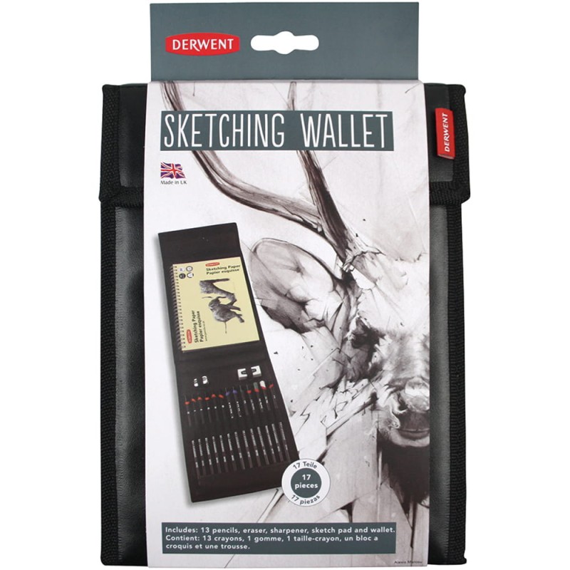 Zestaw Sketching Wallet Derwent - 16 elementów