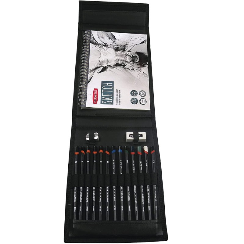 Zestaw Sketching Wallet Derwent - 16 elementów